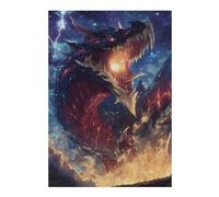 Puzzles 38x26cm/1000pcs pour Adolescents Fiery Dragon in The Night Sky Puzzles pour Adultes Jeux De Société pour S'amuser en Famille Un pour Les Jeux 38x26cm/1000pcs