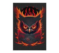 Puzzles 38x26cm/1000pcs pour Adolescents Flaming Owl Artwork Puzzle Adulte Jeu Manuel D'assemblage De Motifs pour Les Jeux 38x26cm/1000pcs