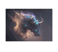 Puzzles 38x26cm/1000pcs pour Adolescents Galactic Bull Cosmic Artwork Puzzles pour Adultes Jeux Relaxants Qui Améliorent La Mémoire, Parfaits comme Cadeaux pour Toute La Famille 38x26cm/1000pcs