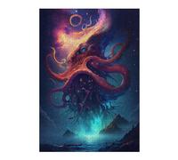 Puzzles 38x26cm/1000pcs pour Adolescents Galactic Octopus Emergence Puzzle pour Adultes Jeux De Détente Décoration Parfaite Défi Éducatif 38x26cm/1000pcs