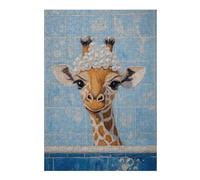 Puzzles 38x26cm/1000pcs pour Adolescents Giraffe Bath Time Puzzle pour Adultes Jeu De Réflexion Analyse Et Logique Cadeaux pour Amis Et Famille 38x26cm/1000pcs