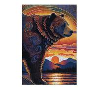 Puzzles 38x26cm/1000pcs pour Adolescents Grizzly Bear Style 2 Puzzles pour Adultes Jeux De Société pour S'amuser en Famille Un pour Les Jeux 38x26cm/1000pcs