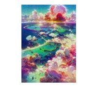 Puzzles 38x26cm/1000pcs pour Adolescents Island in The Sky -4 Puzzles pour Adultes À Monter Soi-même, Jouets, Décoration Parfaite, Cadeaux Anti-Stress 38x26cm/1000pcs