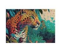 Puzzles 38x26cm/1000pcs pour Adolescents Jaguar in The Tropical Jungle Puzzle Adulte Jeu Manuel Décoration Parfaite Aide À Exercer Le Cerveau 38x26cm/1000pcs