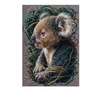 Puzzles 38x26cm/1000pcs pour Adolescents Koala in Green and Gold Puzzles pour Adultes Jeu Manuel Améliore La Mémoire pour Les Joueurs 38x26cm/1000pcs