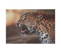 Puzzles 38x26cm/1000pcs pour Adolescents Leopard Roar Wild Cat Close-Up Puzzles pour Adultes, Jouet, Décoration Murale, Une Œuvre d'art, Défi Éducatif 38x26cm/1000pcs