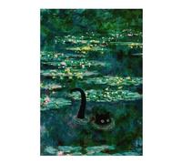 Puzzles 38x26cm/1000pcs pour Adolescents Monet Waterlilies Cat Puzzle pour Adultes, Jouet, Décoration Murale, pour S'amuser en Famille, Défi À Relever 38x26cm/1000pcs