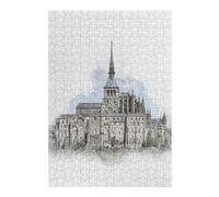 Puzzles 38x26cm/1000pcs pour Adolescents Mont Saint Michel Puzzles pour Adultes Jeux De Détente Découpe De Précision Défi À Compléter 38x26cm/1000pcs