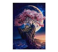 Puzzles 38x26cm/1000pcs pour Adolescents Moonlit Blossom Tree Puzzles pour Adultes Jeu Manuel pour S'amuser en Famille Cadeaux Anti-Stress 38x26cm/1000pcs