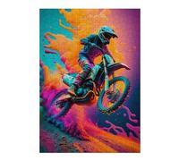 Puzzles 38x26cm/1000pcs pour Adolescents Motocross Puzzles pour Adultes Jeux De Société pour S'amuser en Famille Un pour Les Jeux 38x26cm/1000pcs