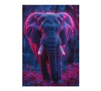 Puzzles 38x26cm/1000pcs pour Adolescents Neon Elephant Puzzle pour Adultes Jeu De Réflexion Analyse Et Logique Cadeaux pour Amis Et Famille 38x26cm/1000pcs