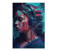 Puzzles 38x26cm/1000pcs pour Adolescents Painted Headphones Dreamscape Puzzles pour Adultes, Jeux De Détente, Défi Difficile, Cadeau d'anniversaire, Cadeaux, 38x26cm/1000pcs