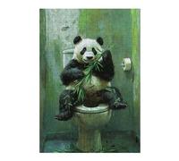 Puzzles 38x26cm/1000pcs pour Adolescents Panda on Toilet Jeu De Puzzle Familial pour Adultes, Amusant Et Humoristique, pour Stimuler Le Cerveau 38x26cm/1000pcs
