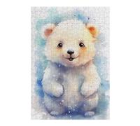 Puzzles 38x26cm/1000pcs pour Adolescents Polar Bear Cute Puzzles pour Adultes Jeux De Détente Découpe De Précision Défi À Compléter 38x26cm/1000pcs