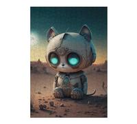Puzzles 38x26cm/1000pcs pour Adolescents Robotic Cat in Space Suit -1 Puzzles pour Adultes Jouets Anti-Stress Cadeaux d'anniversaire pour Les Amis Et La Famille 38x26cm/1000pcs