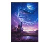 Puzzles 38x26cm/1000pcs pour Adolescents Sharks in The Sky A Surreal Fantasy Scene Puzzle Jeux De Famille Décoration Intérieure Cadeaux Anti-Stress 38x26cm/1000pcs