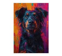 Puzzles 38x26cm/1000pcs Pour Adolescents Shepherd Mix Dog Portrait in Abstract Colors Pop Art Style Puzzle Pour Adultes Jeu De Réflexion Analyse Et Logique Cadeaux Pour Amis Et Famille 38x26cm/1000pcs