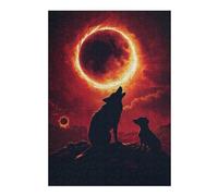 Puzzles 38x26cm/1000pcs pour Adolescents Silhouette Wolf Sunset Puzzles À Monter Soi-même, Jouets De Course À La Main, Une Offre Idéale comme Cadeau pour Toute La Famille 38x26cm/1000pcs