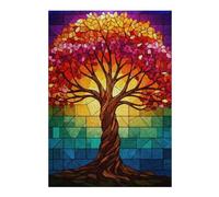 Puzzles 38x26cm/1000pcs pour Adolescents Stained Glass Autumn Tree Puzzle Jeux De Détente Vacances À La Maison Passer Le Temps pour Les Jeux 38x26cm/1000pcs