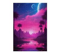 Puzzles 38x26cm/1000pcs pour Adolescents Sunset Synthwave Reverie Puzzles À Monter Soi-même, Jouets De Course À La Main, Une Offre Idéale comme Cadeau pour Toute La Famille 38x26cm/1000pcs