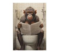 Puzzles 38x26cm/1000pcs pour Adolescents Toilet Monkey Puzzles pour Adultes Jeux De Détente Découpe De Précision Défi À Compléter 38x26cm/1000pcs