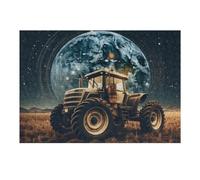 Puzzles 38x26cm/1000pcs pour Adolescents Tractor on Mars with Earth in Background Puzzles pour Adultes, Jouet, Décoration Murale, Une Œuvre d'art, Défi Éducatif 38x26cm/1000pcs
