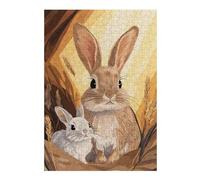 Puzzles 38x26cm/1000pcs pour Adolescents Two Bunnies in A Meadow Puzzles pour Adultes, Jouets Anti-Stress, Course De Vitesse Manuelle, Cadeaux De Réduction du Stress 38x26cm/1000pcs