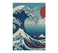 Puzzles 38x26cm/1000pcs pour Adolescents Under The Wave Kanagawa Puzzle Adulte Jeu Manuel D'assemblage De Motifs pour Les Jeux 38x26cm/1000pcs