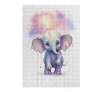 Puzzles 38x26cm/1000pcs pour Adolescents Watercolor Baby Elephant Puzzles À Monter Soi-même, Jouets De Course À La Main, Une Offre Idéale comme Cadeau pour Toute La Famille 38x26cm/1000pcs