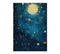 Puzzles 38x26cm/1000pcs pour Adolescents Watercolor Space with Planets and Stars Puzzles pour Adolescents - Jeu Manuel - Décoration Murale - Cadeaux Anti-Stress 38x26cm/1000pcs