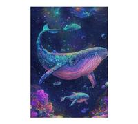 Puzzles 38x26cm/1000pcs pour Adolescents Whale Coral Reef Puzzles pour Adultes Décoration Murale Jouet Une Œuvre d'art Cadeaux pour Les Amis Et La Famille 38x26cm/1000pcs