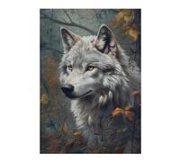 Puzzles 38x26cm/1000pcs pour Adolescents Wolf in Autumn Forest Puzzles À Monter Soi-même, Jouets De Course À La Main, Une Offre Idéale comme Cadeau pour Toute La Famille 38x26cm/1000pcs