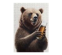 Puzzles 38x26cm/1000pcs pour Adultes Bear and Beer Casse-têtes pour Adultes, Jeu De Réflexion Difficile, Cadeau d'anniversaire Unique 38x26cm/1000pcs