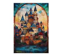Puzzles 38x26cm/1000pcs pour Adultes Castle Stained Glass Puzzle Anti-Stress, Jouet De Décoration Intérieure, Défi Éducatif 38x26cm/1000pcs