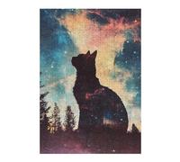 Puzzles 38x26cm/1000pcs pour Adultes Cat in The Galaxy Puzzle Anti-Stress, Jouet De Décoration Intérieure, Défi Éducatif 38x26cm/1000pcs