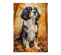 Puzzles 38x26cm/1000pcs pour Adultes Cavalier King Charles Spaniel in Autumn Leaves Puzzle pour Adultes Jeux De Détente Cadeaux d'anniversaire pour Les Amis Et La Famille 38x26cm/1000pcs