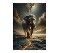 Puzzles 38x26cm/1000pcs pour Adultes Celestial Elephant on Cracked Earth Puzzle pour Adultes Jeux De Détente Cadeaux d'anniversaire pour Les Amis Et La Famille 38x26cm/1000pcs