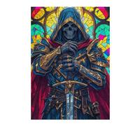 Puzzles 38x26cm/1000pcs pour Adultes Dead Paladin Stained Glass Puzzle Adulte, Jeu De Réflexion, Décoration Intérieure, Défi À Relever 38x26cm/1000pcs
