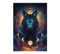 Puzzles 38x26cm/1000pcs pour Adultes Dream Catcher Wolf Puzzle Anti-Stress, Jouet De Décoration Intérieure, Défi Éducatif 38x26cm/1000pcs