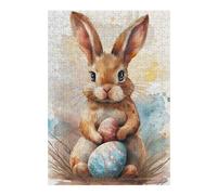 Puzzles 38x26cm/1000pcs pour Adultes Easter Bunny with Colorful Eggs Puzzle pour Adultes, Décoration Murale, Défi Difficile, pour Les Amateurs De Jeux 38x26cm/1000pcs