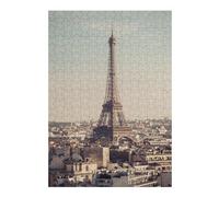 Puzzles 38x26cm/1000pcs pour Adultes Eiffel Tower Paris Skyline Casse-têtes pour Adultes, Jeu De Réflexion Difficile, Cadeau d'anniversaire Unique 38x26cm/1000pcs