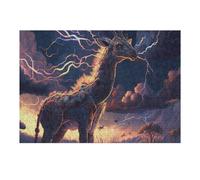 Puzzles 38x26cm/1000pcs pour Adultes Electric Giraffe Fantasy Artwork Puzzle Adulte, Jeu De Réflexion, Décoration Intérieure, Défi À Relever 38x26cm/1000pcs