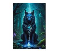 Puzzles 38x26cm/1000pcs pour Adultes Enchanted Wolf in Mystic Forest -1 Puzzles pour Adultes, Jouets À Monter Soi-même, Cadeaux pour Femmes (Anniversaire, Noël) 38x26cm/1000pcs
