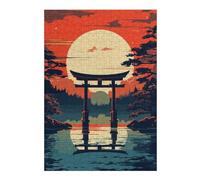 Puzzles 38x26cm/1000pcs pour Adultes Exploration Japan Gate Casse-têtes pour Adultes, Jeu De Réflexion Difficile, Cadeau d'anniversaire Unique 38x26cm/1000pcs