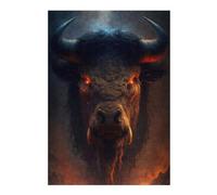 Puzzles 38x26cm/1000pcs pour Adultes Fiery Bull Portrait Puzzles À Monter Soi-même, Jouets, Modèles À Assembler, Cadeaux pour Les Amis Et La Famille 38x26cm/1000pcs