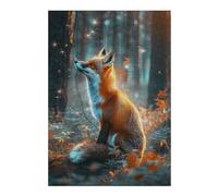 Puzzles 38x26cm/1000pcs pour Adultes Fox in Enchanted Forest Casse-têtes pour Adultes, Jeu De Réflexion Difficile, Cadeau d'anniversaire Unique 38x26cm/1000pcs