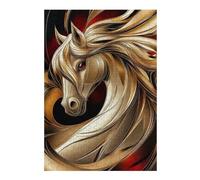 Puzzles 38x26cm/1000pcs pour Adultes Golden Horse Portrait Puzzles pour Adultes Jeu Manuel Difficile Difficile Cadeaux pour Les Amis Et La Famille 38x26cm/1000pcs