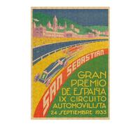 Puzzles 38x26cm/1000pcs pour Adultes Gran Prix Premio San Sebastian Espana 1933 Casse-têtes pour Adultes, Jeu De Réflexion Difficile, Cadeau d'anniversaire Unique 38x26cm/1000pcs