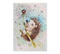 Puzzles 38x26cm/1000pcs pour Adultes Hedgehog with Dandelion Seed Puzzle Adulte, Jeu De Réflexion, Décoration Intérieure, Défi À Relever 38x26cm/1000pcs