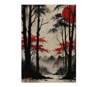 Puzzles 38x26cm/1000pcs pour Adultes Red Sun Forest Puzzle Anti-Stress, Jouet De Décoration Intérieure, Défi Éducatif 38x26cm/1000pcs